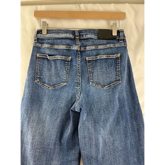 Ashley Graham X Marina Rinaldi Idioma Contrast Raw Hem Jeans Womens Size 6 - Picture 5 of 14